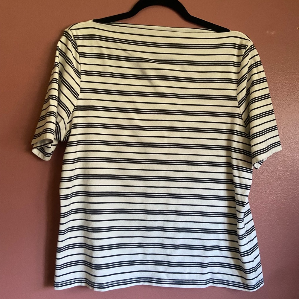 Joie navy striped boatneck top XL